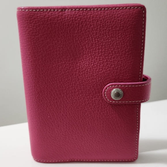 COACH Raspberry Pink Pebbled Leather Planner - Picture 1 of 8